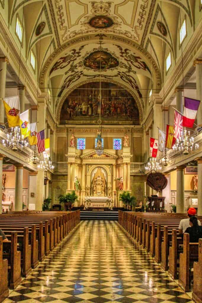 An interior image of the Cathedral of St. Louis in New Orleans, Louisiana.